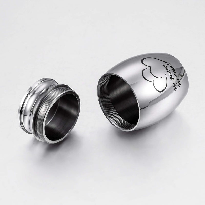 Dletay Small Keepsake Urns for Human Ashes Mini Cremation Urns for Ashes Stainless Steel Memorial Ashes Holder-My Brother My Friend - Image 2